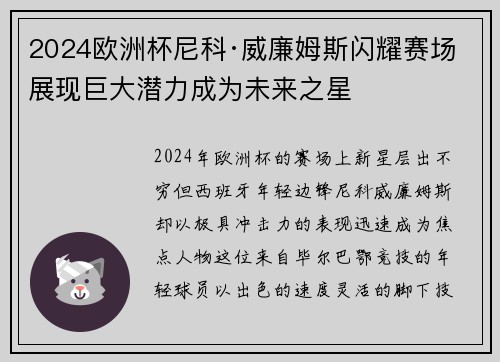 2024欧洲杯尼科·威廉姆斯闪耀赛场展现巨大潜力成为未来之星